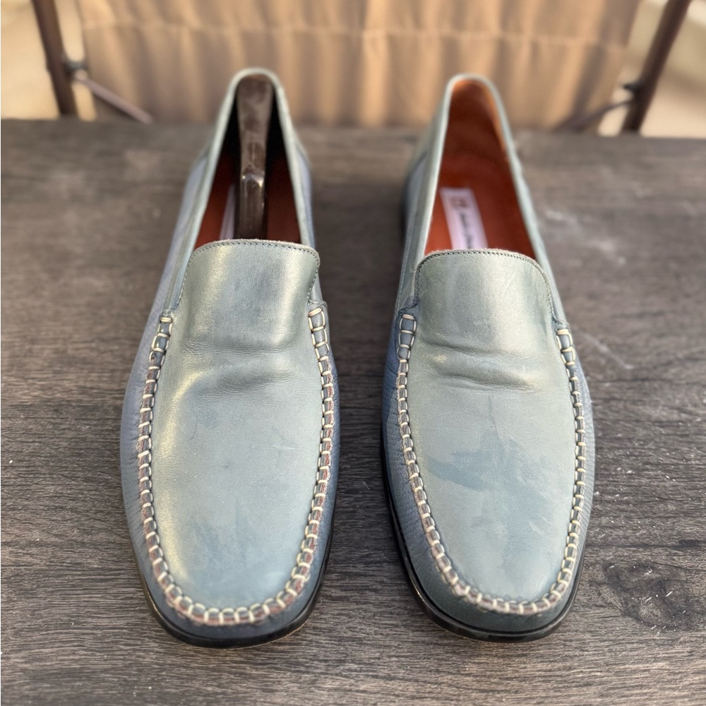 Sandro Moscoloni Capri Blue SY Men Loafer Shoes Size 11 Leather Slip On